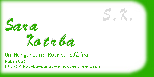 sara kotrba business card